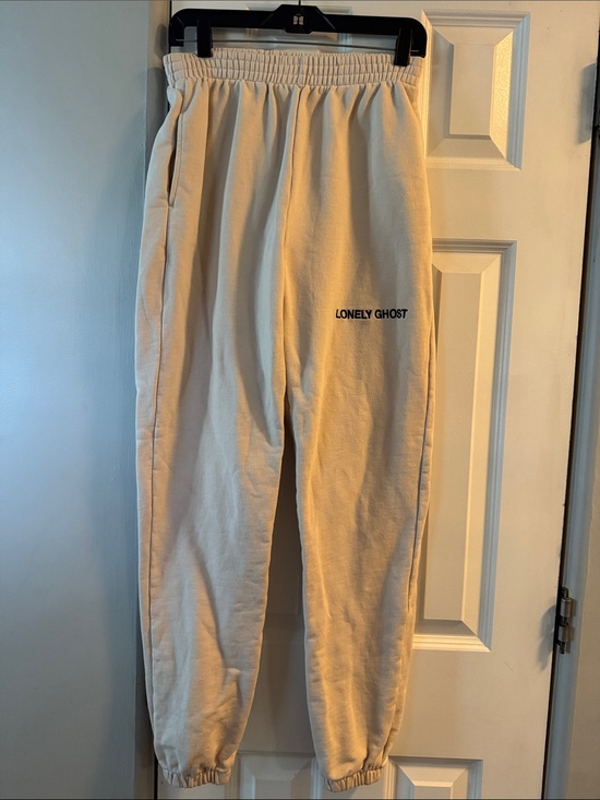 LONELY GHOST Other - LONELY GHOST Cream Logo Joggers